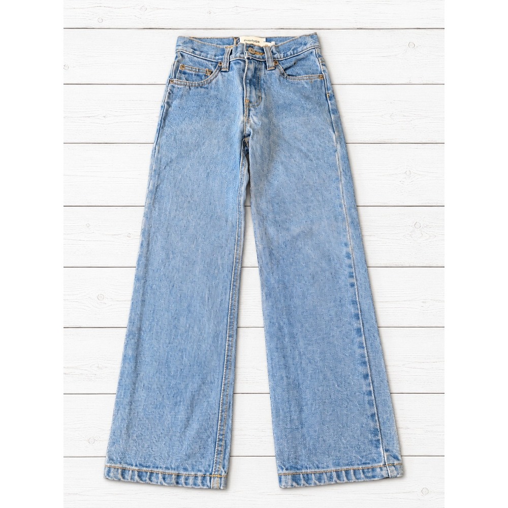 Gap Everyday Jeans Wide Leg Light Wash Denim School Casual 6 Slim